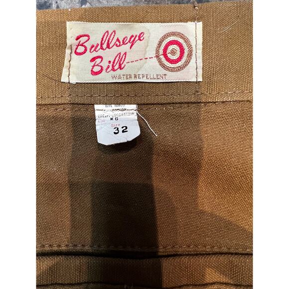 NWT Deadstock BullsEye Bill Men's Olive Waxed Waterproof  Hunting Pants Size 32 - Picture 2 of 4